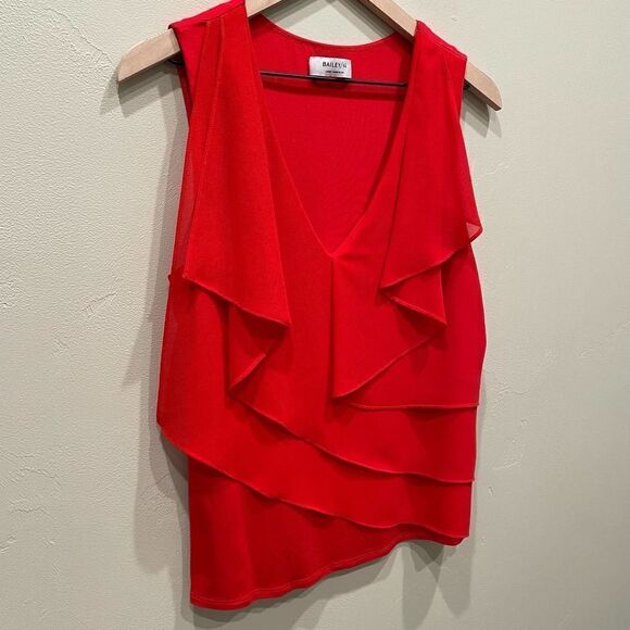 Bailey 44 Ruffled Layered Sleeveless Red Top - Size: Large - Picture 5 of 6